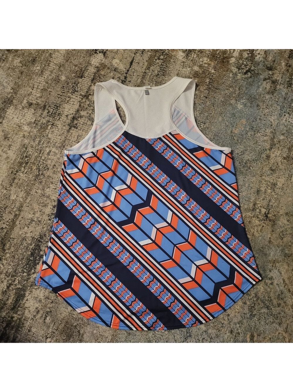 Fila Blue and Orange Geometric Tank Top Size XL - Picture 2 of 3